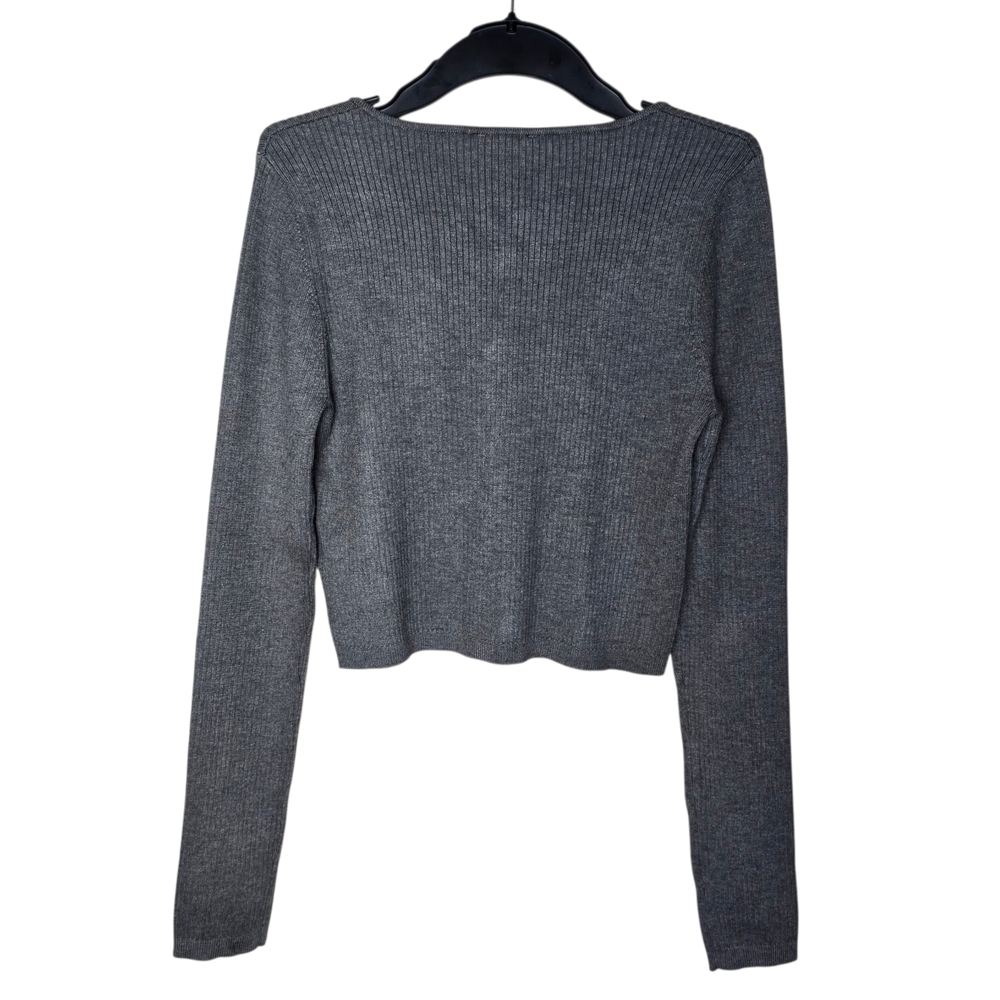 Dynamite Charcoal Ribbed Knit Top - Picture 5 of 7